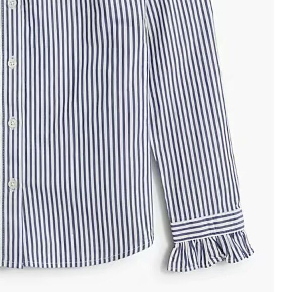 J. Crew Factory cd286 Striped ruffleneck button-up size 3X NWT - Picture 3 of 7